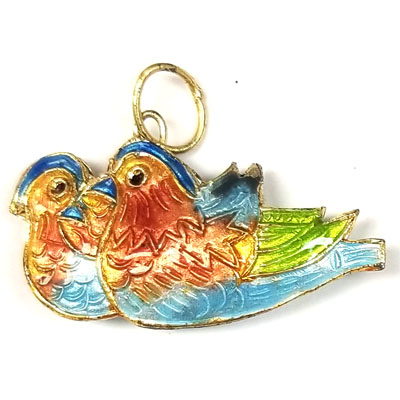 ENAMEL MANDARIN DUCK 20X35MM ORANGE